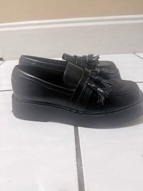 ASOS Black Tassel Platform Loafers